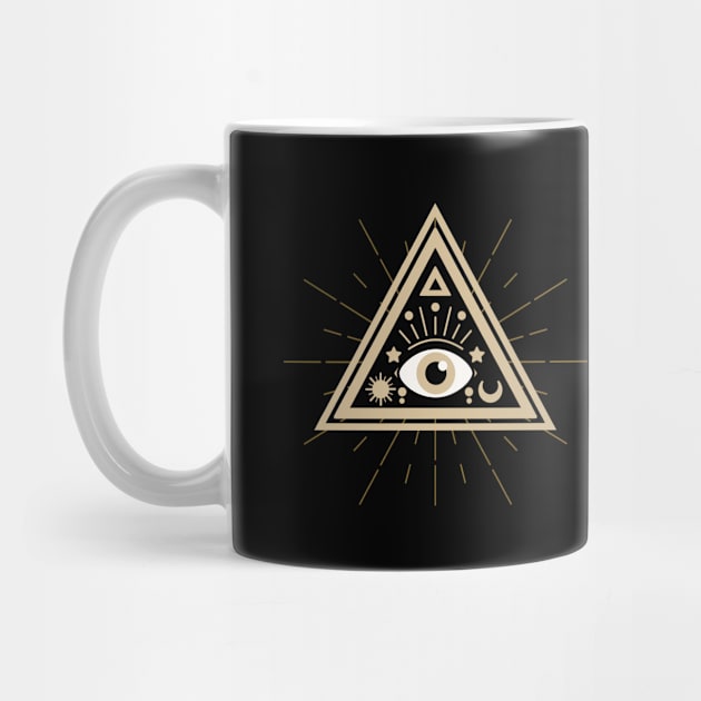 All Seeing eye Gold Pink by Just In Tee Shirts